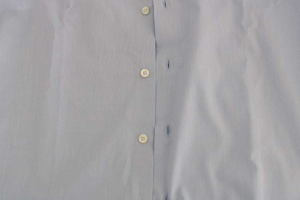 Cavalli Light Blue Cotton Slim Fit Dress Shirt - Luxe & Glitz