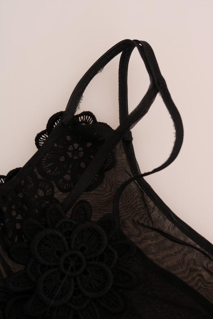 Dolce & Gabbana Black Silk Lace Chemise Dress - Luxe & Glitz