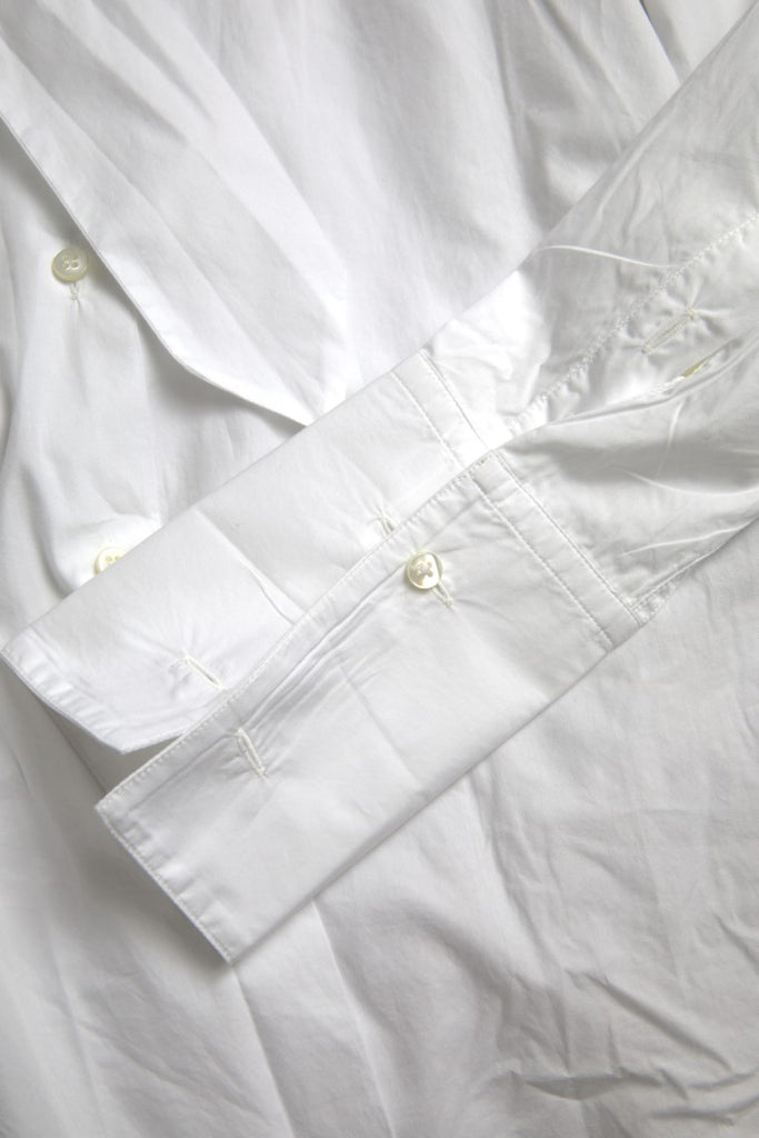 Dolce & Gabbana White Cotton Ascot Collar Long Sleeves Top Dolce & Gabbana