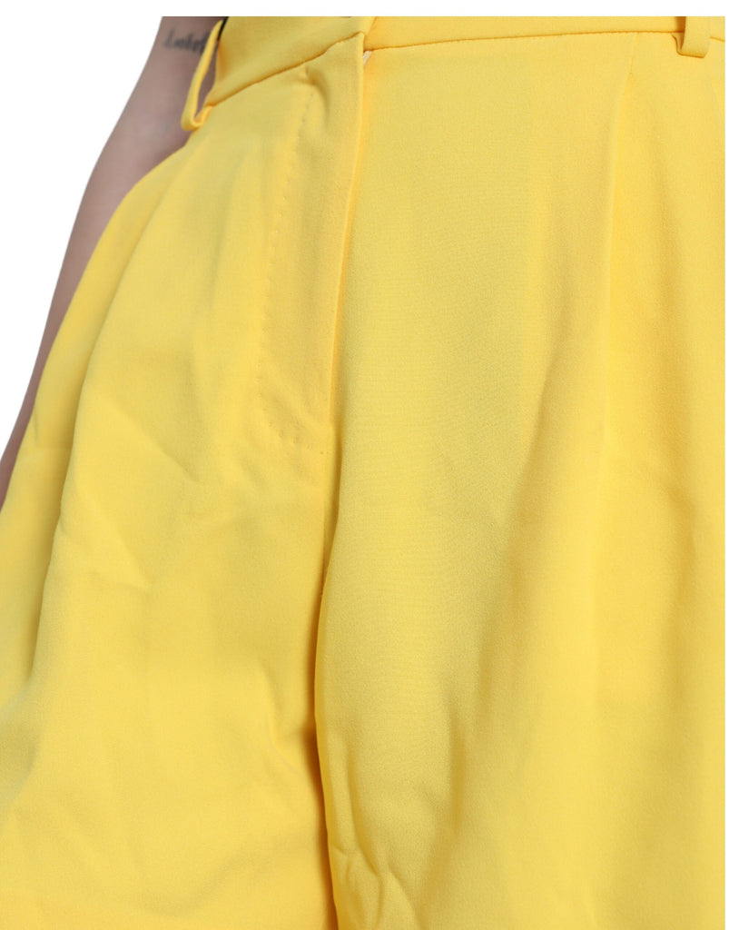 Dolce & Gabbana Yellow Viscose High Waist Bermuda Shorts Dolce & Gabbana