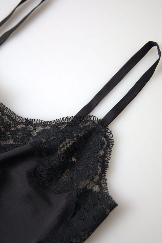 Dolce & Gabbana Black Lace Silk Sleepwear Camisole Underwear Dolce & Gabbana