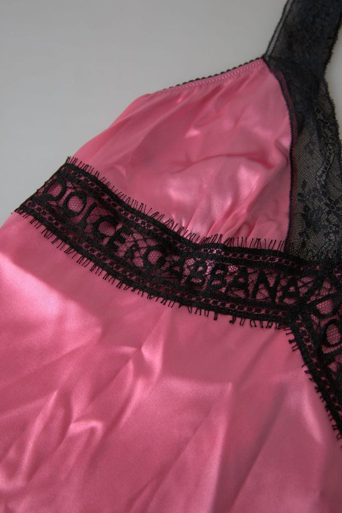 Dolce & Gabbana Pink Lace Silk Sleepwear Camisole Top Underwear Dolce & Gabbana