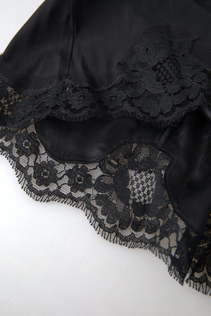 Dolce & Gabbana Black Lace Silk Sleepwear Camisole Underwear Dolce & Gabbana