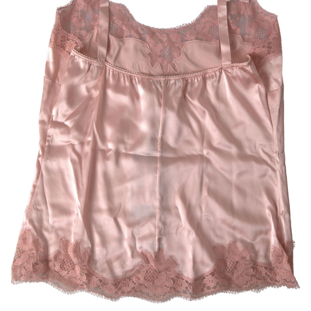 Dolce & Gabbana Antique Rose Lace Silk Camisole Top Underwear Dolce & Gabbana
