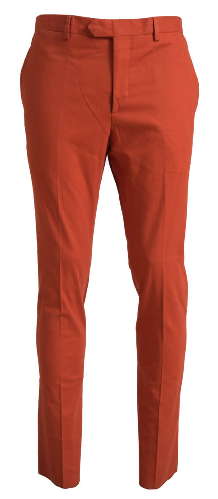 BENCIVENGA Orange Straight Fit Men Formal Trousers Pants BENCIVENGA