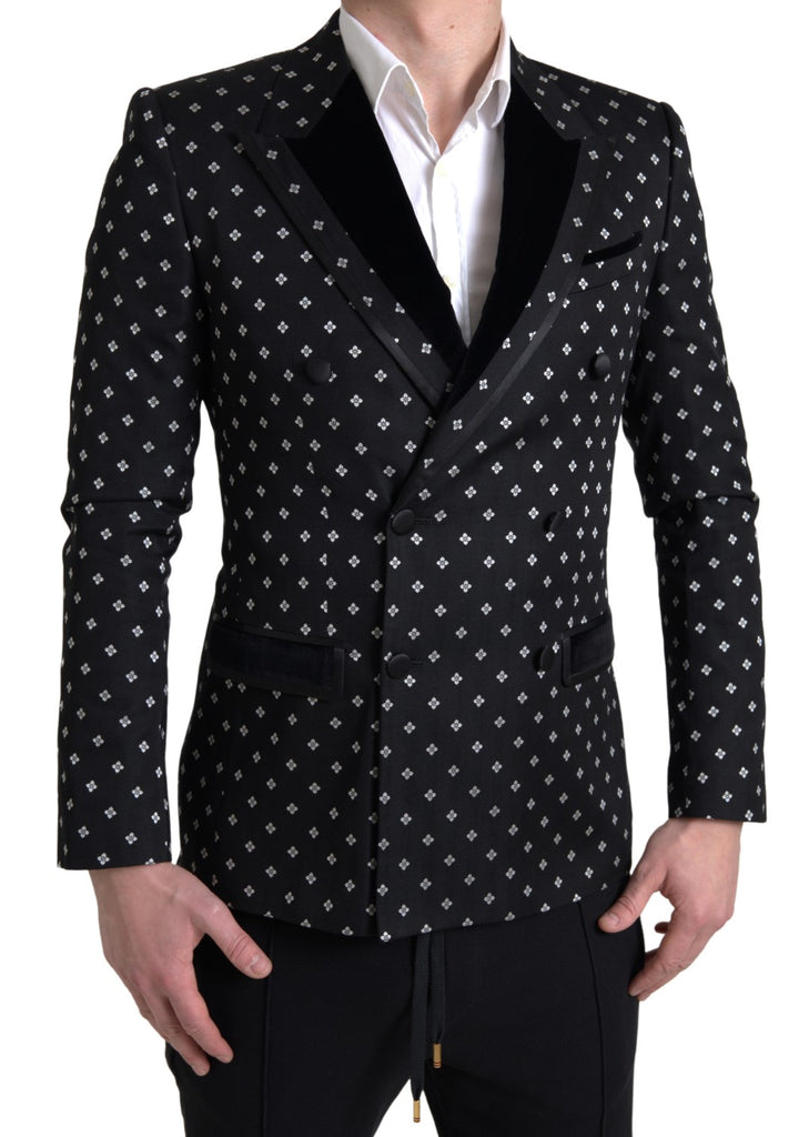 Dolce & Gabbana Black Slim Fit Double Breasted Blazer Dolce & Gabbana