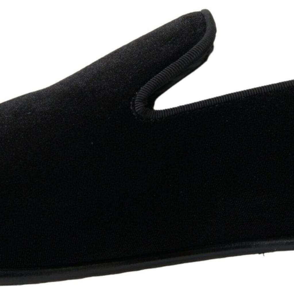 Dolce & Gabbana Black Velvet Loafers Formal Shoes Dolce & Gabbana
