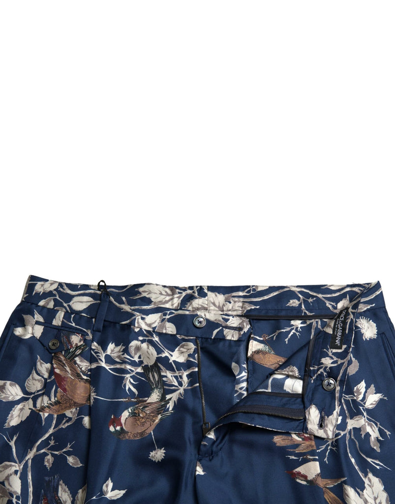 Dolce & Gabbana Blue Floral Print Silk Men Bermuda Shorts Dolce & Gabbana