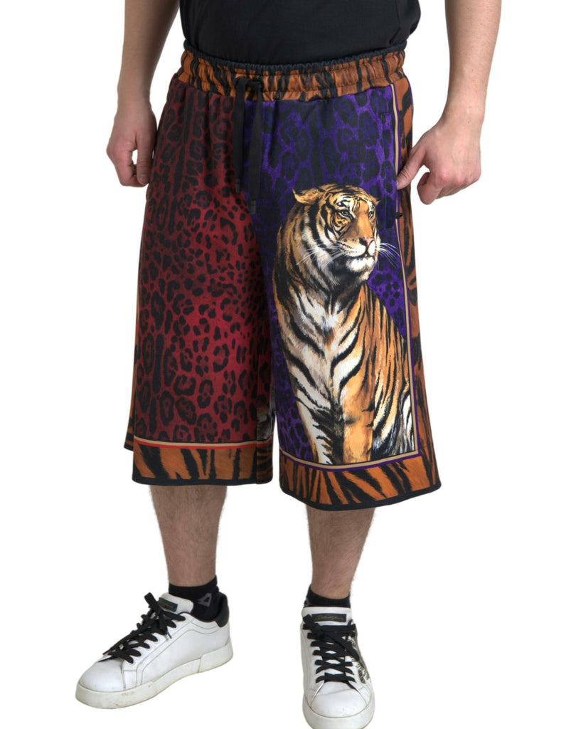 Dolce & Gabbana Multicolor Tiger Print Men Bermuda Shorts Dolce & Gabbana