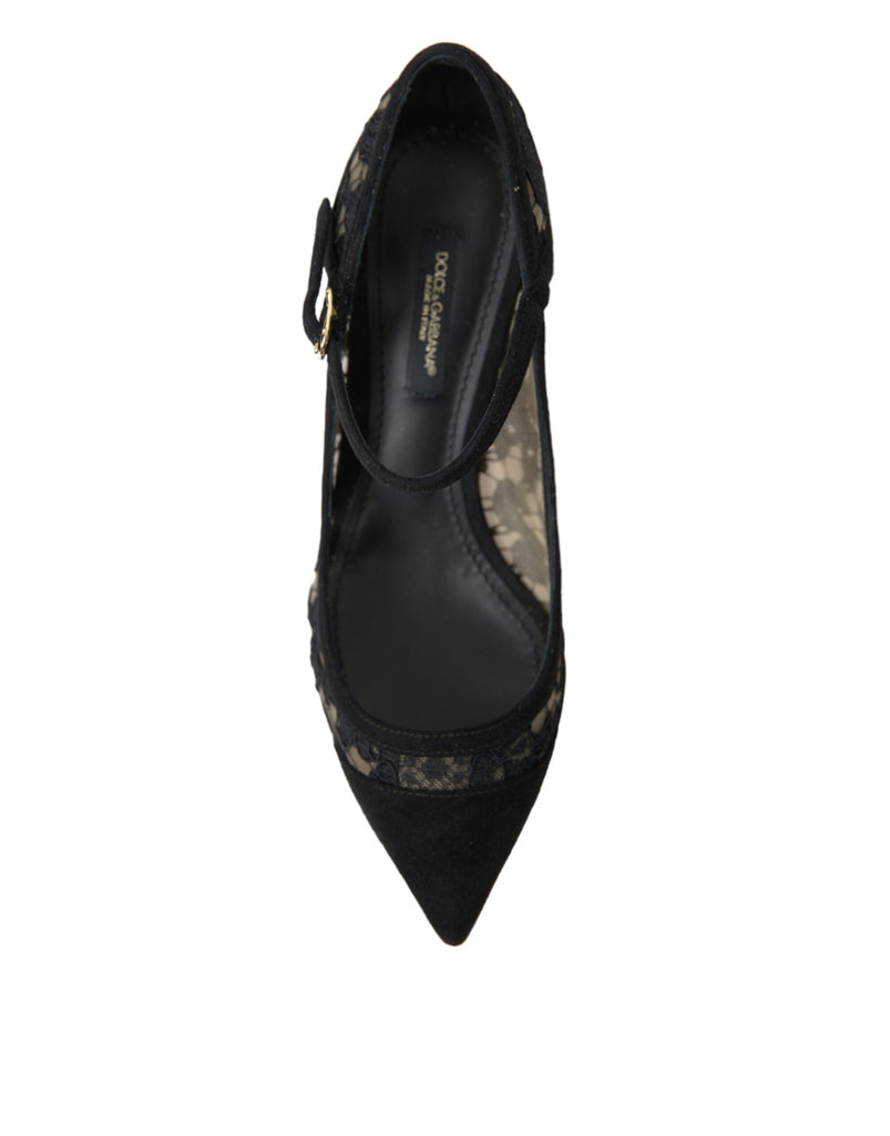 Dolce & Gabbana Black Viscose Taormina Lace Pumps Shoes Dolce & Gabbana