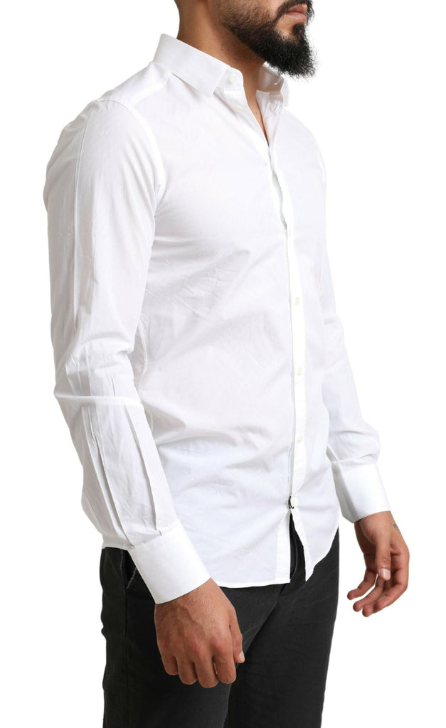 Dolce & Gabbana White MARTINI Cotton Dress Formal Shirt Dolce & Gabbana