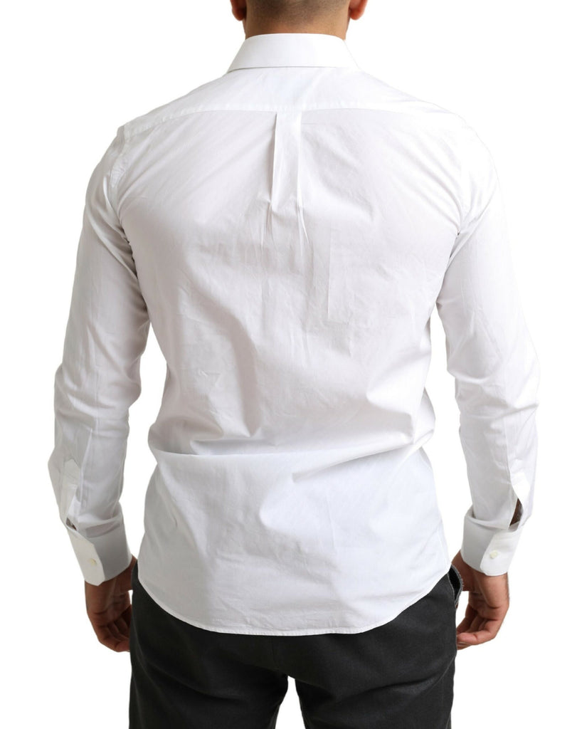 Dolce & Gabbana White MARTINI Cotton Dress Formal Shirt Dolce & Gabbana