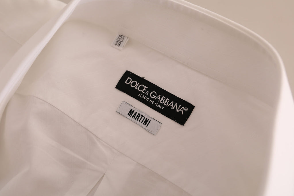 Dolce & Gabbana White MARTINI Cotton Dress Formal Shirt Dolce & Gabbana