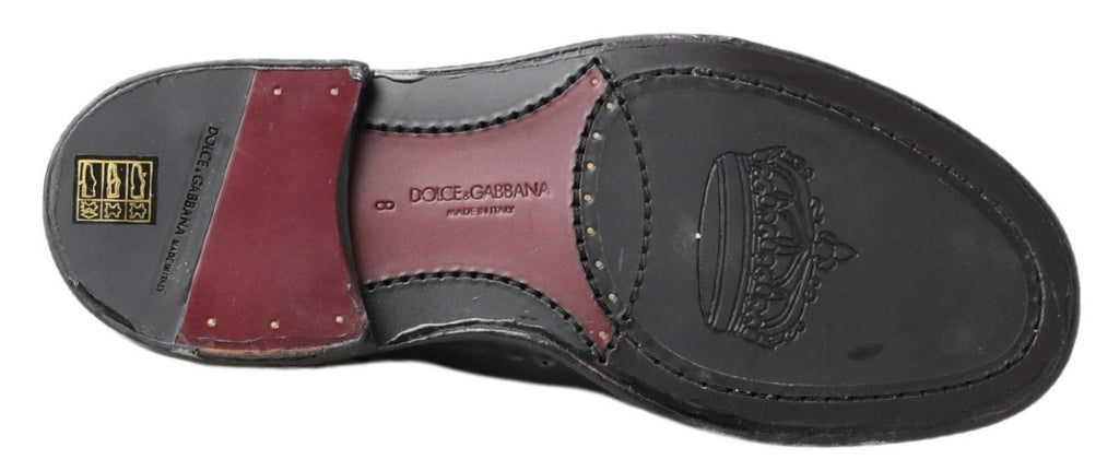 Dolce & Gabbana Black Leather Oxford Wingtip Formal Derby Shoes Dolce & Gabbana