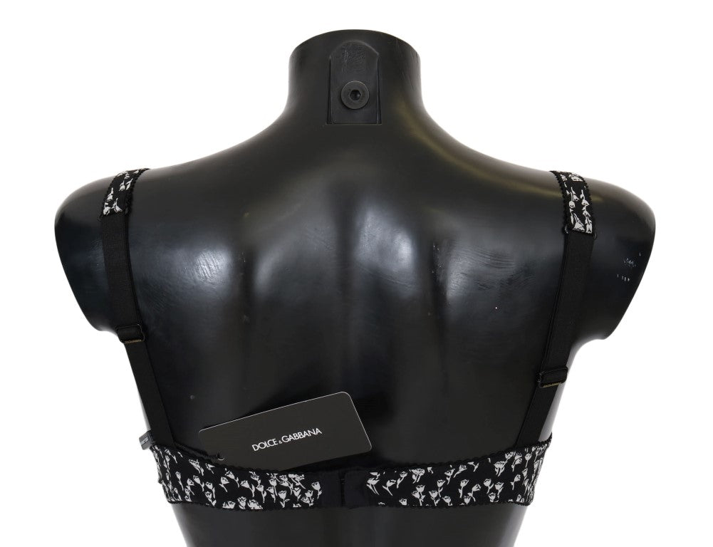 Dolce & Gabbana Black Silk White Lace Stretch Underwear Bra - Luxe & Glitz
