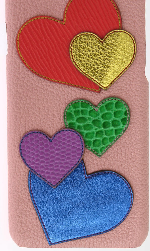 Dolce & Gabbana Pink Leather Heart Phone Cover - Luxe & Glitz
