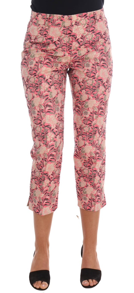 Dolce & Gabbana Pink Floral Brocade Capri Pants - Luxe & Glitz