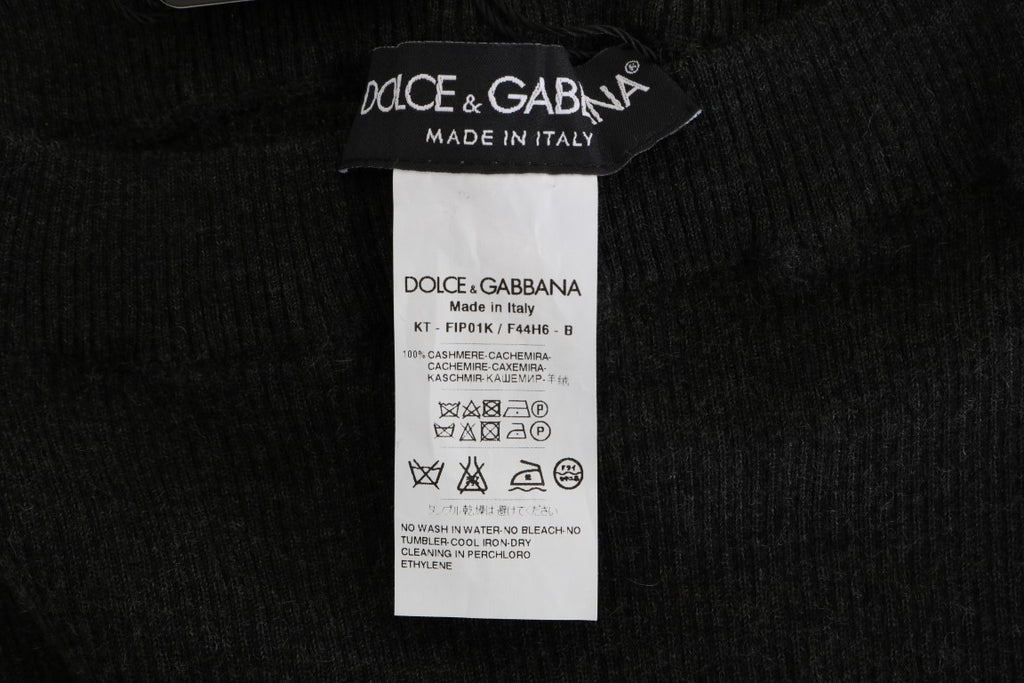 Dolce & Gabbana Gray Cashmere Ribbed Stretch Tights - Luxe & Glitz