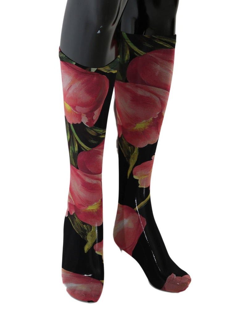 Dolce & Gabbana Multicolor Floral Tulip Nylon Socks - Luxe & Glitz