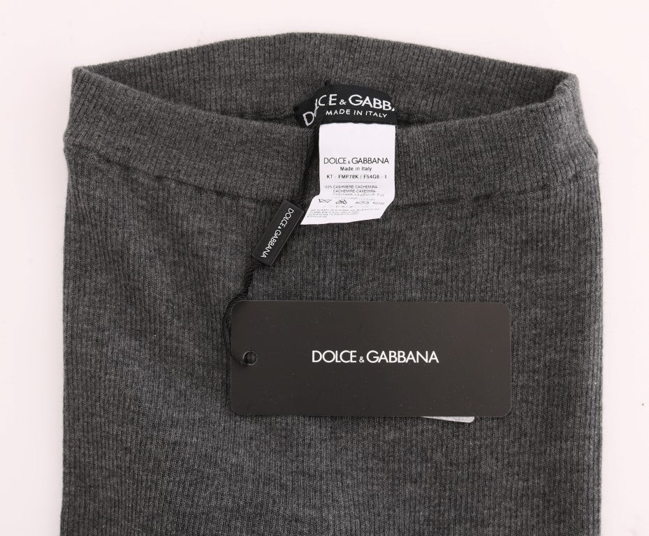 Dolce & Gabbana Gray Cashmere Stretch Tights - Luxe & Glitz