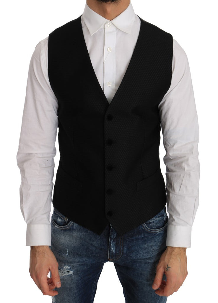 Dolce & Gabbana Black Polka Dot Pattern Vest - Luxe & Glitz