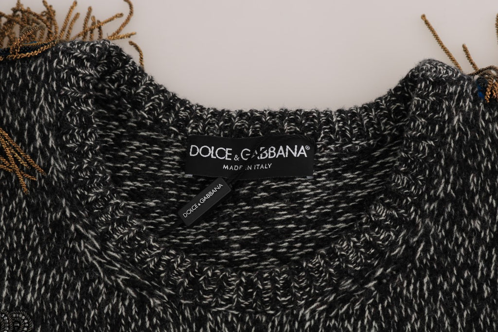 Dolce & Gabbana Gray Wool Cashmere Sweater - Luxe & Glitz