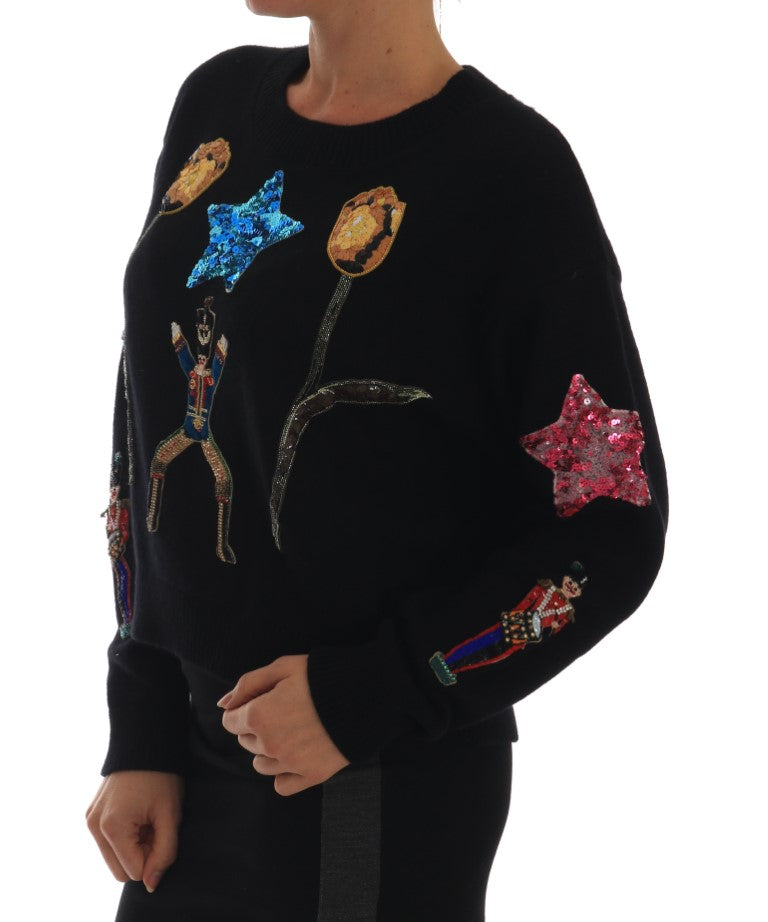 Dolce & Gabbana Fairy Tale Crystal Black Cashmere Sweater - Luxe & Glitz