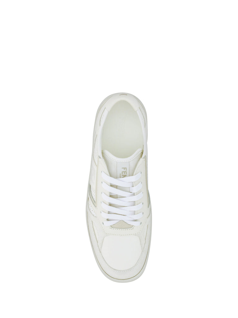 Fendi White Calf Leather Low Top Sneakers Fendi