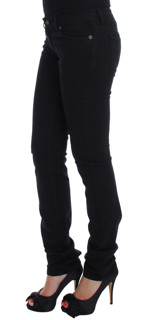 Cavalli Black Cotton Stretch Slim Skinny Fit Jeans - Luxe & Glitz
