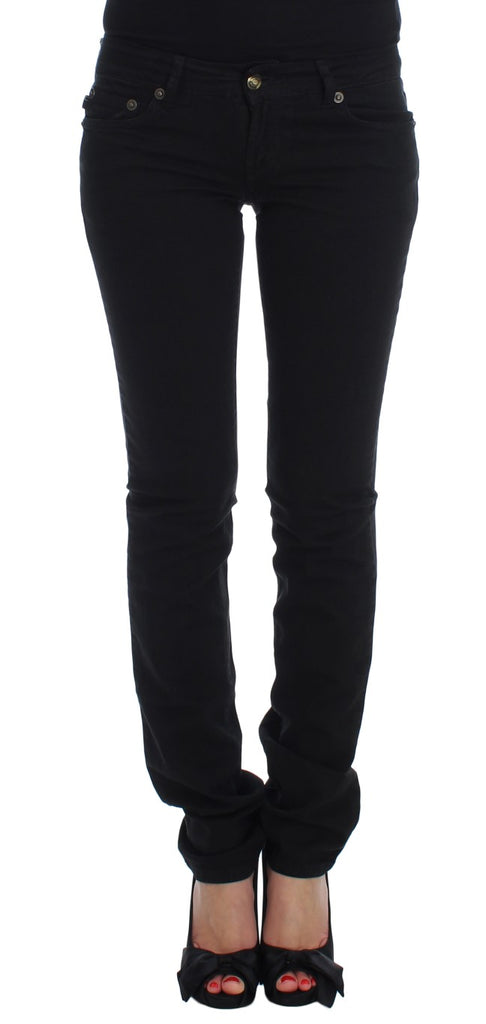 Cavalli Black Cotton Stretch Slim Skinny Fit Jeans - Luxe & Glitz