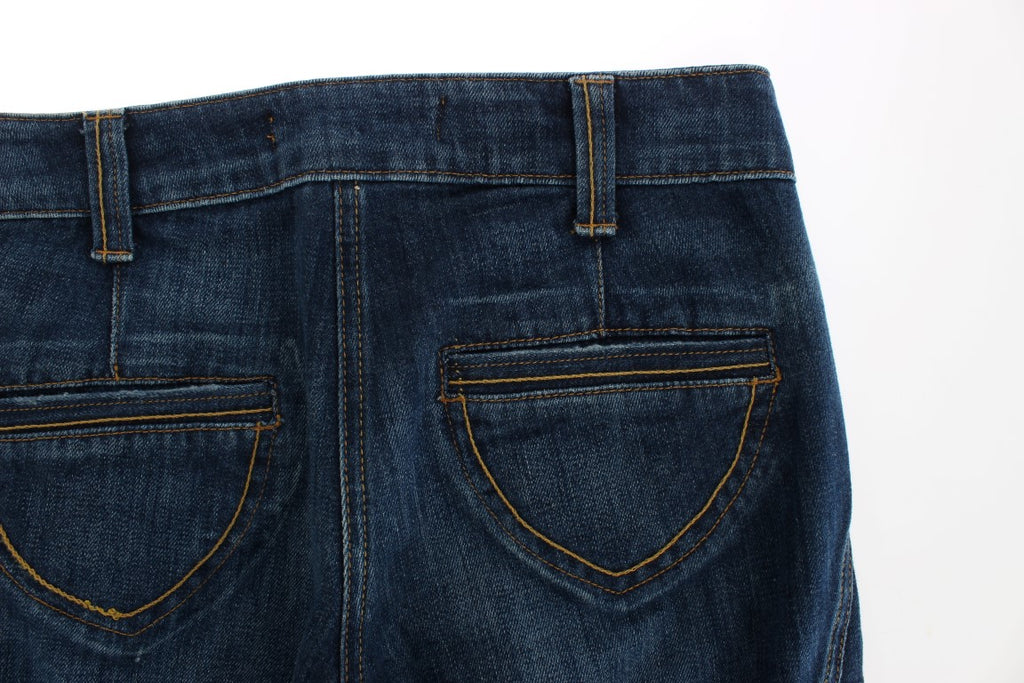 Cavalli Blue Cotton Stretch Low Waist Jeans - Luxe & Glitz