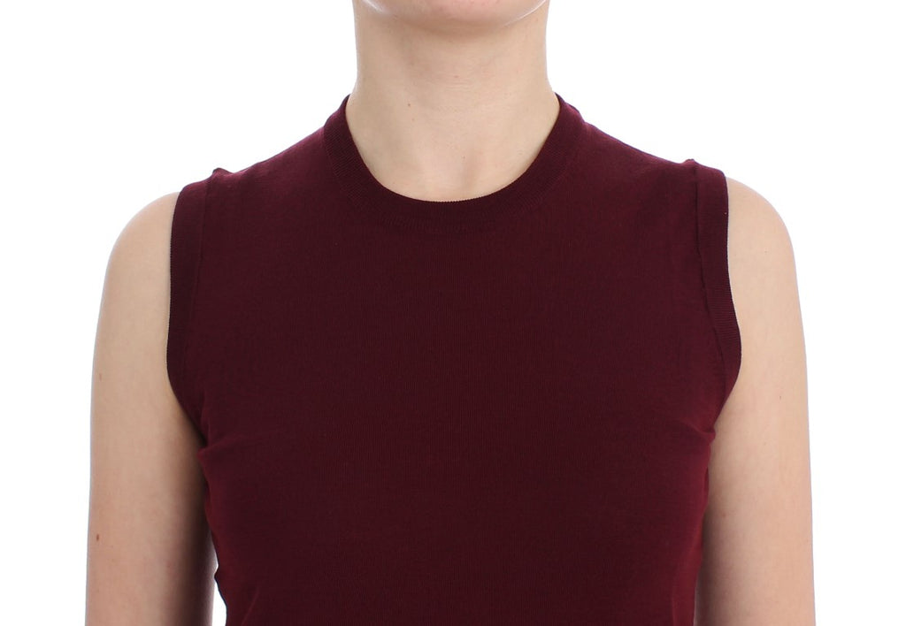 Dolce & Gabbana Red Sleeveless Crewneck Vest Pullover - Luxe & Glitz