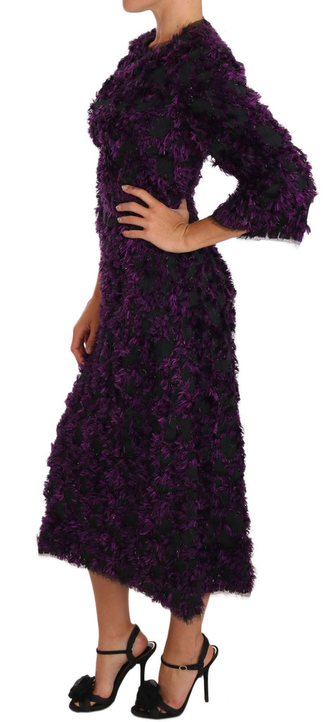 Dolce & Gabbana Purple Fringe Midi Sheath Dress - Luxe & Glitz