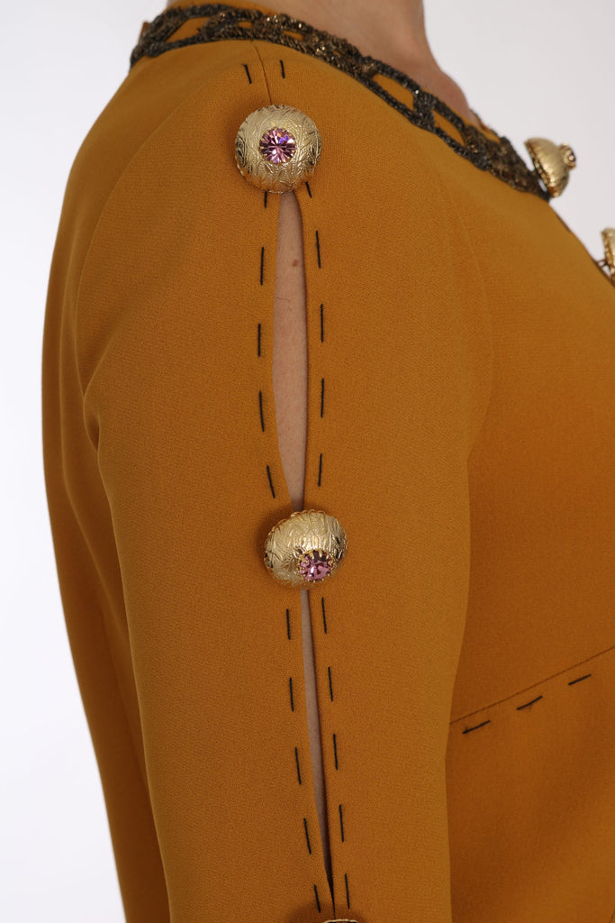 Dolce & Gabbana Brown Mini  Crystal Embellished Dress - Luxe & Glitz