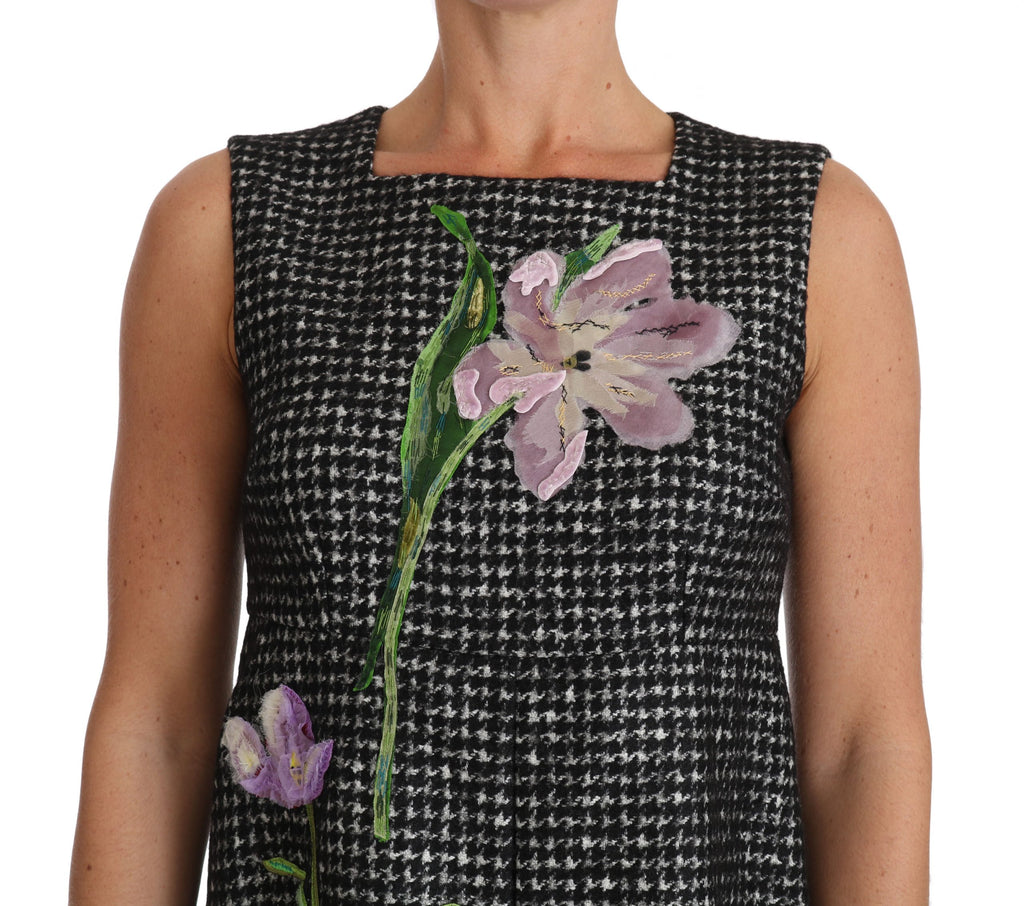 Dolce & Gabbana Gray Tulip Embroidered A-Line Shift Dress - Luxe & Glitz