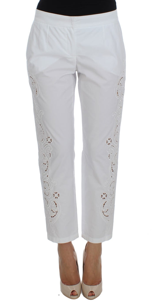 Dolce & Gabbana White Floral Cutout Dress Sicily Pants - Luxe & Glitz