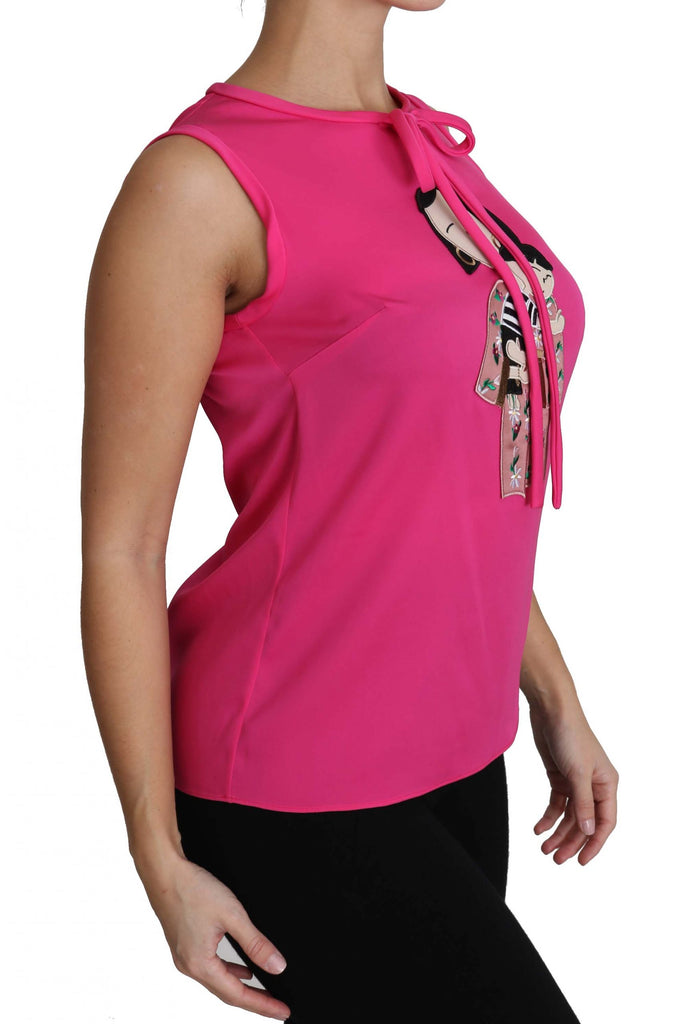Dolce & Gabbana Pink Family Silk Tank  Mama Blouse Top Shirt - Luxe & Glitz