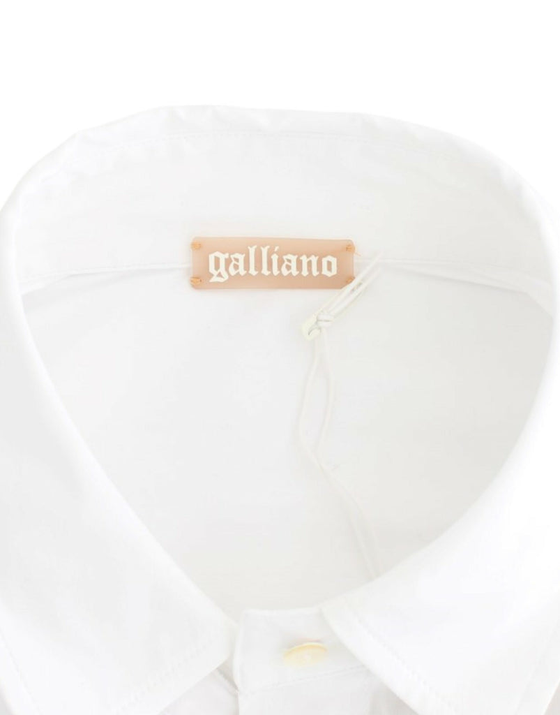 John Galliano White Cotton Shirt Top John Galliano