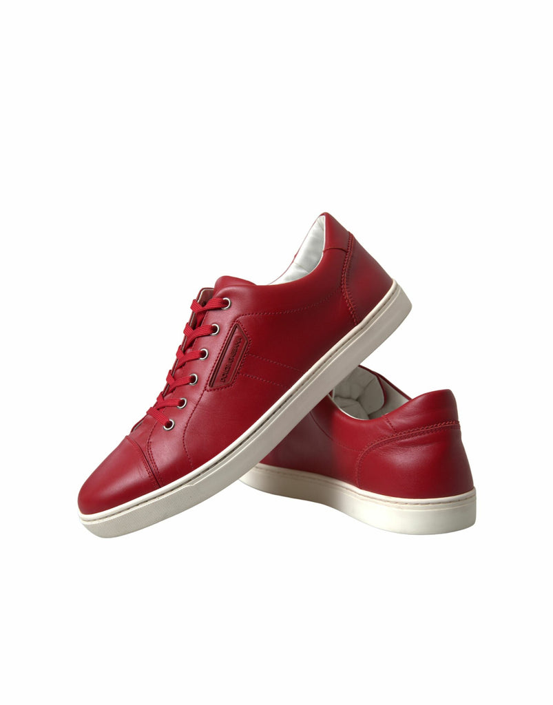 Dolce & Gabbana Shoes Red Portofino Leather Low Top Mens Sneakers Dolce & Gabbana