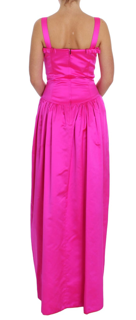 Dolce & Gabbana Pink Silk Long Sheath Ball Gown Dress - Luxe & Glitz