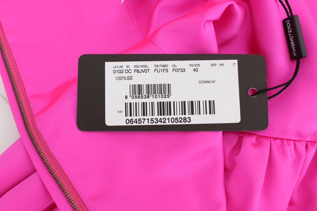 Dolce & Gabbana Pink Silk Long Sheath Ball Gown Dress - Luxe & Glitz