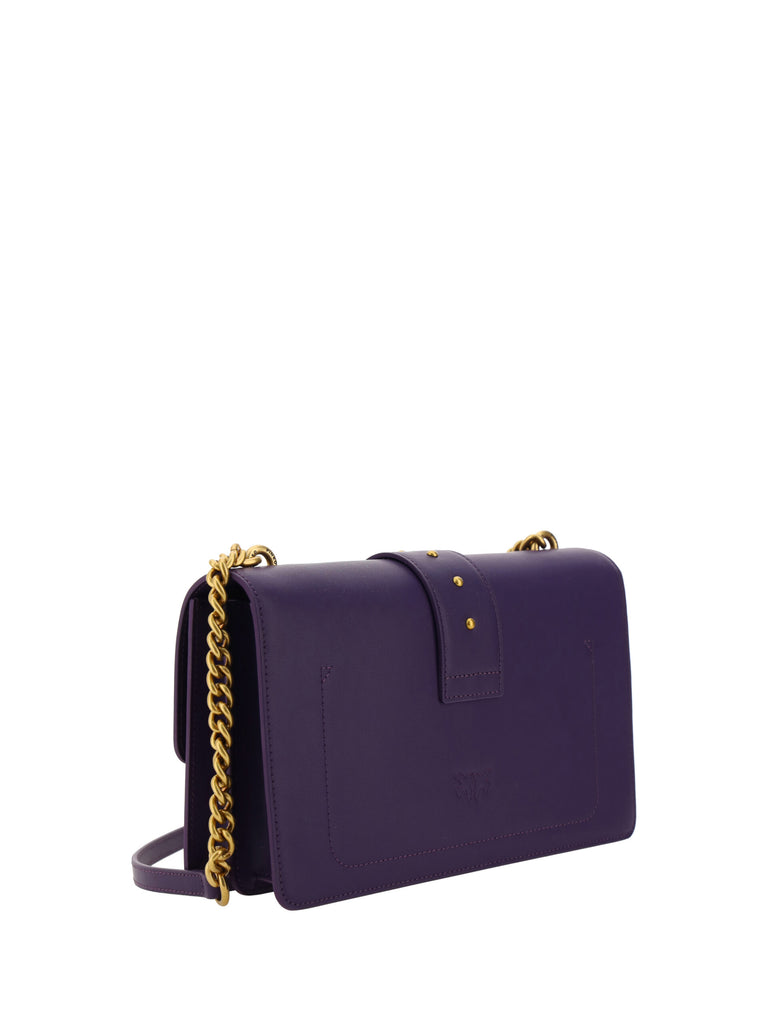 PINKO Purple Leather Love One Classic Shoulder Bag PINKO