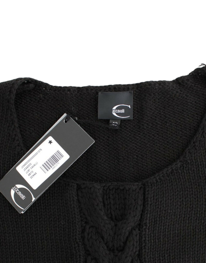 Cavalli Black knitted wool sweater Cavalli