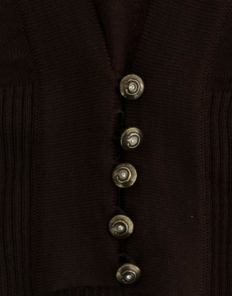 Cavalli Brown cropped wool cardigan Cavalli