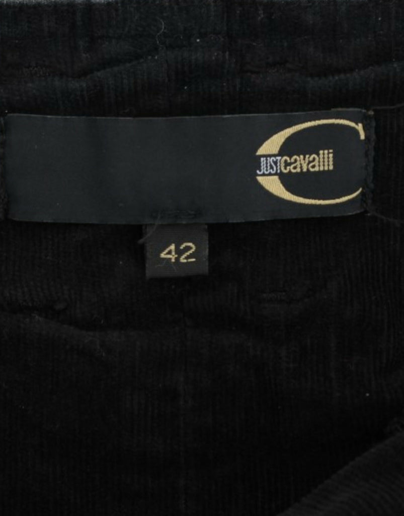 Cavalli Black Corduroy Pencil Skirt Cavalli
