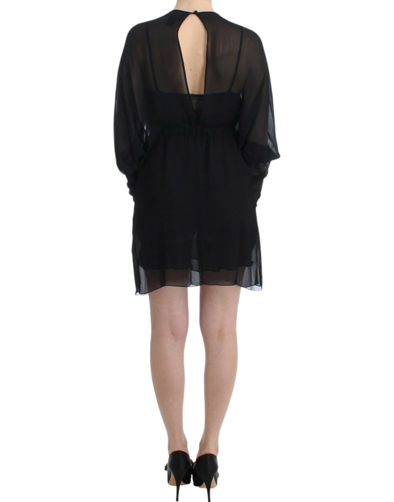 Cavalli Black long sleeve silk dress Cavalli