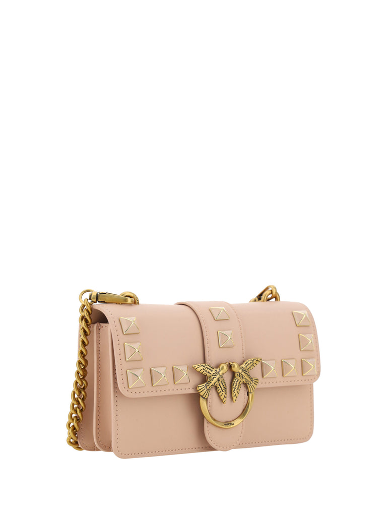 PINKO Pink Leather Mini Love One Shoulder Bag PINKO