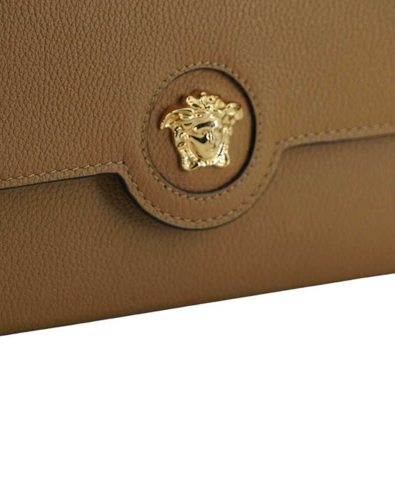 Versace Brown Calf Leather Medusa Wallet Versace