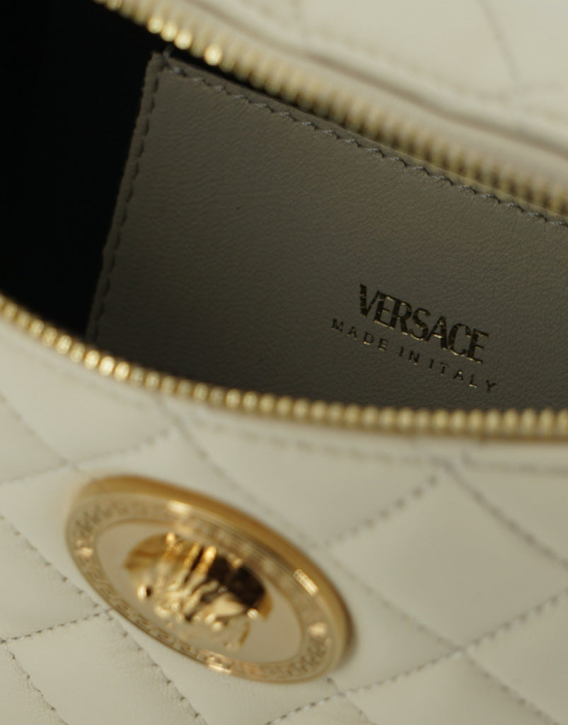 Versace White Lamb Leather Belt Bag Versace