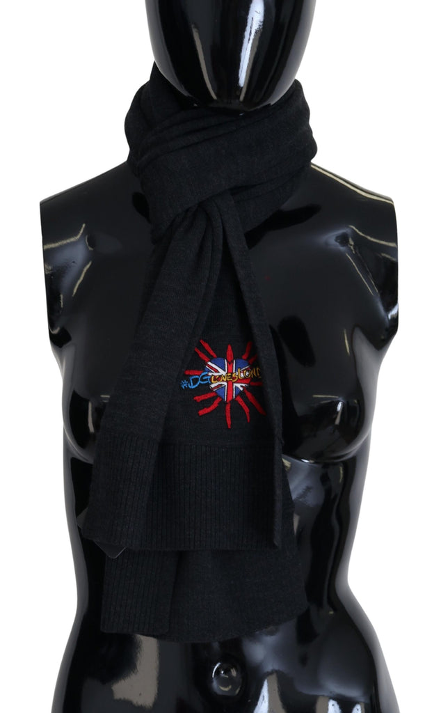 Dolce & Gabbana Black Sacred Heart #DGLovesLondon Wrap Scarf - Luxe & Glitz